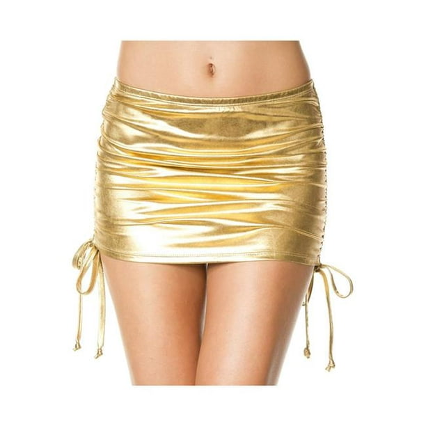 OASIS Gold Metallic Lace Mini Skirt size 12 Brand New